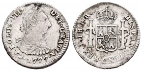 Carlos III (1759-1788). 1 real. 1777. Potosí. PR. (Cal-1603). Ag. 3,47 g. MBC+. Est...60,00.