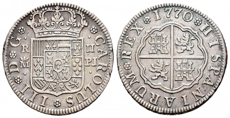 Carlos III (1759-1788). 2 reales. 1770. Madrid. PJ. (Cal-1300). Ag. 5,58 g. MBC+...