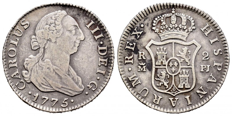 Carlos III (1759-1788). 2 reales. 1775. Madrid. PJ. (Cal-1305). Ag. 5,75 g. MBC....