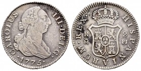 Carlos III (1759-1788). 2 reales. 1775. Madrid. PJ. (Cal-1305). Ag. 5,75 g. MBC. Est...45,00.