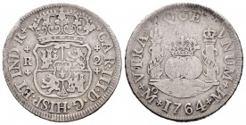 Carlos III (1759-1788). 2 reales. 1764. México. M. (Cal-1329). Ag. 6,52 g. MBC-/BC+. Est...45,00.