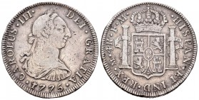 Carlos III (1759-1788). 4 reales. 1775. México. FM. (Cal-1137). Ag. 13,34 g. MBC. Est...90,00.