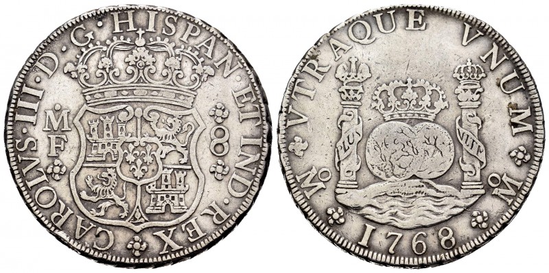 Carlos III (1759-1788). 8 reales. 1768. México. MF. (Cal-908). Ag. 26,81 g. MBC+...