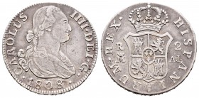 Carlos IV (1788-1808). 2 reales. 1808. Madrid. AI. (Cal-980). Ag. 6,05 g. MBC-. Est...40,00.