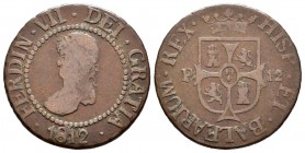 Fernando VII (1808-1833). 12 dineros. 1812. Mallorca. (Cal-1594). Ae. 6,73 g. BC. Est...18,00.