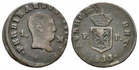 Fernando VII (1808-1833). 1 maravedí. 1833. Pamplona. (Cal-1660). Ae. 2,01 g. MBC-. Est...30,00.