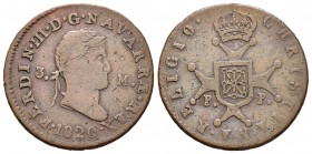 Fernando VII (1808-1833). 3 maravedís. 1820. Pamplona. (Cal-1641). Ae. 5,84 g. MBC-. Est...60,00.
