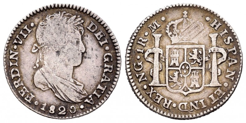 Fernando VII (1808-1833). 1 real. 1820. Guatemala. M. (Cal-1123). Ag. 3,29 g. Es...