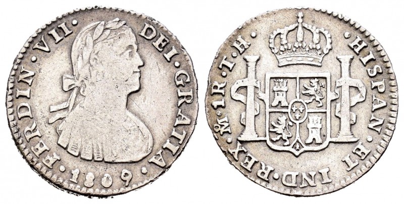 Fernando VII (1808-1833). 1 real. 1809. México. TH. (Cal-1161). Ag. 3,31 g. Bust...