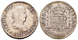 Fernando VII (1808-1833). 2 reales. 1818. Lima. JP. (Cal-906). Ag. 6,49 g. MBC/MBC+. Est...75,00.