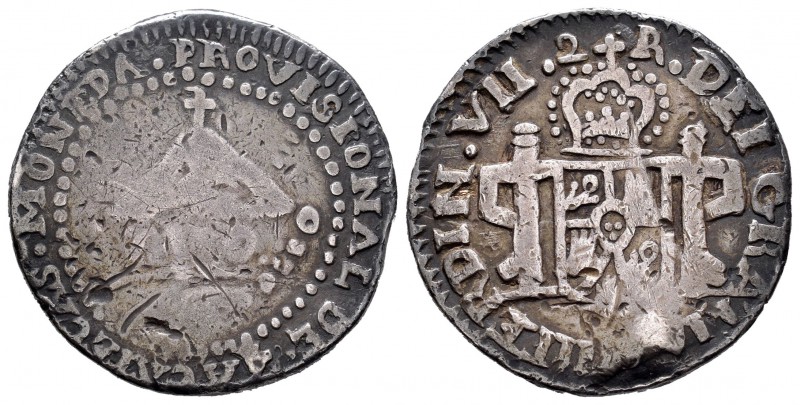 Fernando VII (1808-1833). 2 reales. 1811. Zacatecas. (Cal-1062). Ag. 7,10 g. Flo...