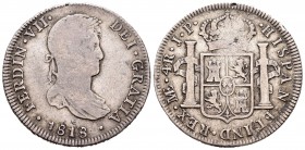 Fernando VII (1808-1833). 4 reales. 1818. Lima. JP. (Cal-747). Ag. 13,25 g. BC+. Est...60,00.