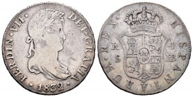 Fernando VII (1808-1833). 4 reales. 1832. Sevilla. JB. (Cal-820). Ag. 13,34 g. BC+. Est...40,00.