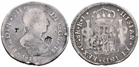 Fernando VII (1808-1833). 8 reales. 1816. Chihuahua. RP. (Cal-394). Ag. 27,31 g. Escasa. MBC-. Est...200,00.