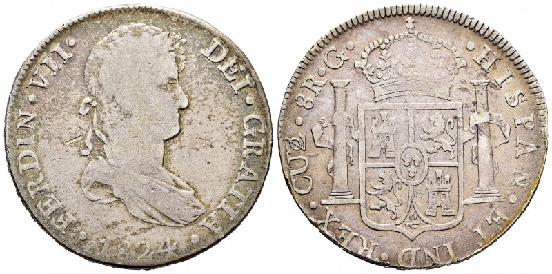 Fernando VII (1808-1833). 8 reales. 1824. Cuzco. G. (Cal-386). Ag. 26,83 g. Muy ...