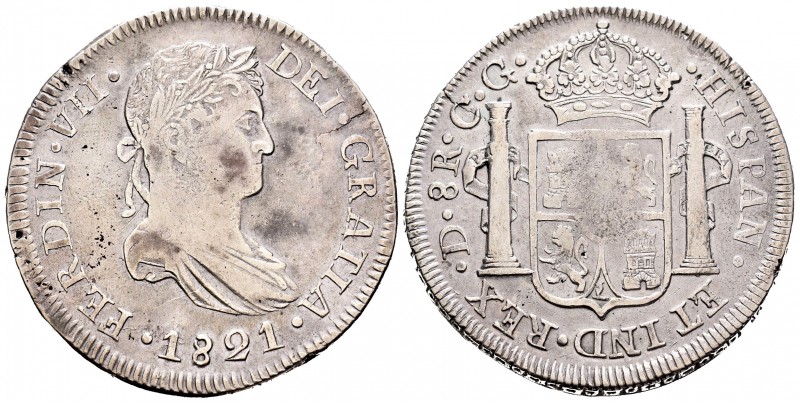 Fernando VII (1808-1833). 8 reales. 1821. Durango. CG. (Cal-426). 25,67 g. Vanos...