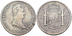 Fernando VII (1808-1833). 8 reales. 1818. Guadalajara. FS. (Cal-440). Ag. 26,56 g. MBC-/MBC. Est...90,00.
