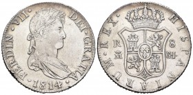 Fernando VII (1808-1833). 8 reales. 1814. Madrid. GJ. (Cal-503). Ag. 26,99 g. Limpiada. MBC. Est...120,00.