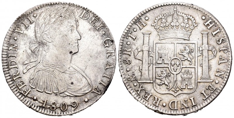 Fernando VII (1808-1833). 8 reales. 1809. México. TH. (Cal-539). Ag. 26,80 g. Bu...