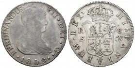 Fernando VII (1808-1833). 8 reales. 1809. Sevilla. CN. (Cal-635). Ag. 27,09 g. MBC+/EBC-. Est...250,00.