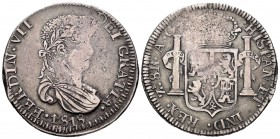 Fernando VII (1808-1833). 8 reales. 1818. Zacatecas. AG. (Cal-689). Ag. 25,64 g. Vanos habituales. MBC. Est...140,00.