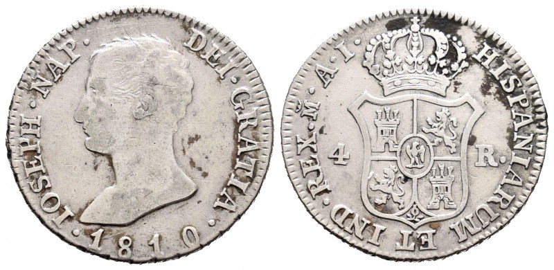 José Napoleón (1808-1814). 4 reales. 1810. Madrid. AI. (Cal-54). Ag. 6,00 g. MBC...