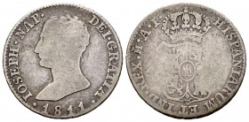 José Napoleón (1808-1814). 4 reales. 1811. Madrid. AI. (Cal-55). Ag. 5,63 g. BC. Est...18,00.