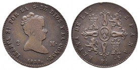 Isabel II (1833-1868). 2 maravedís. 1858. Barcelona. (Cal-538). Ae. 2,72 g. BC+/MBC-. Est...20,00.