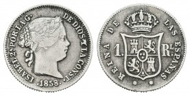 Isabel II (1833-1868). 1 real. 1858/7. Barcelona. (Cal-402 variante). Ag. 1,30 g. BC+. Est...25,00.