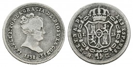 Isabel II (1833-1868). 1 real. 1838. Madrid. CL. (Cal-409). Ag. 1,48 g. BC+. Est...20,00.