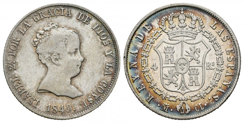 Isabel II (1833-1868). 4 reales. 1849. Madrid. CL. (Cal-296). Ag. 5,18 g. MBC-. ...