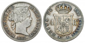Isabel II (1833-1868). 4 reales. 1862. Madrid. (Cal-308). Ag. 5,18 g. MBC/MBC-. Est...30,00.