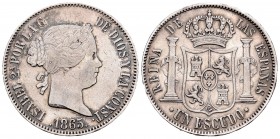 Isabel II (1833-1868). 1 escudo. 1865. Madrid. (Cal-251). Ag. 12,94 g. MBC/MBC+. Est...50,00.