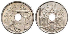 Estado español (1936-1975). 50 céntimos. 1949*19-56. (Cal-109). Ag. 3,94 g. SC. Est...20,00.