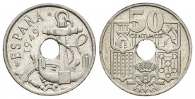 Estado español (1936-1975). 50 céntimos. 1949*19-51. Madrid. (Cal-104). Cu-Ni. 4,08 g. Flechas invertidas. SC-. Est...20,00.