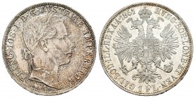 Austria. Franz Joseph I. 1 florín. 1861. Viena. A. (Km-2219). Ag. 12,34 g. SC-/SC. Est...40,00.