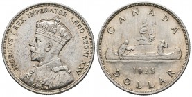 Canadá. George V. 1 dollar. 1935. (Km-30). Ag. 23,25 g. EBC-/EBC. Est...40,00.