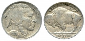 Estados Unidos. 5 cents. 1938. D. (Km-134). Encapsulada por ANACS como AUTHENTIC. Est...35,00.