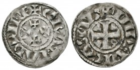 Francia. Acuñaciones Carolingias. Odo (Eudes). Dinero. (888-898). Limoges. (Depeyrot-511). Ve. 1,22 g. MBC+. Est...120,00.