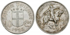 Portugal. 10 escudos. 1928. (Km-57). (Gomes-42.01). Ag. 12,49 g. EBC. Est...25,00.