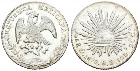 México. 8 reales. 1876. México. BH. (Km-377.10). Ag. 26,98 g. Brillo original. SC-. Est...120,00.