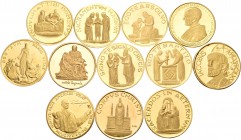 Lote de 12 medallas de oro de la serie Año Santo Compostelano. Diferentes motivos religiosos. A EXAMINAR. EBC+/SC. Est...2700,00.