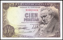 100 pesetas. 1946. Madrid. (Ed 2017-451b). 19 de febrero, Francisco de Goya. Serie B. SC. Est...60,00.