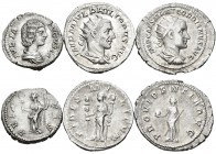 Imperio Romano. Lote de 3 piezas de plata del Imperio Romano, denario Julia Domna, y dos antoninianos, Filipo I y Gordiano III. A EXAMINAR. MBC+/EBC-....