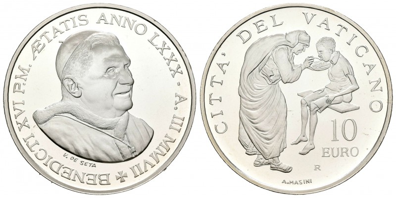 Vaticano. Benedicto XVI. 10 euros. 2007. Roma. R. Ag. 22,01 g. Día mundial de la...