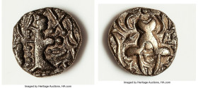 INDIA. Post-Kushan (Jammu and Kashmir). Kidarite Successors. Pratapaditya II. Ca. Mid 5th-6th centuries AD. Debased AV dinar (20mm, 6.99 gm, 12h). Fin...