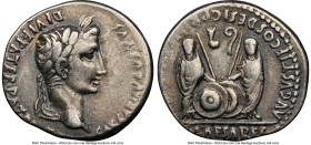 Augustus (27 BC-AD 14). AR denarius (19mm, 11h). NGC Choice Fine. Lugdunum, 2 BC-AD 4. CAESAR AVGVSTVS-DIVI F PATER PATRIAE, laureate head of Augustus...