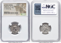 Elagabalus (AD 218-222). AR denarius (19mm, 3.10 gm, 1h). NGC MS 5/5 - 4/5. Rome. IMP ANTONINVS PIVS AVG, laureate, draped bust of Elagabalus right, s...