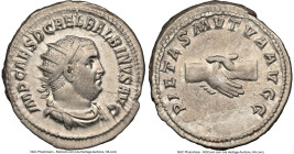 Balbinus (April-July AD 238). AR antoninianus (23mm, 5.60 gm, 7h). NGC Choice VF 5/5 - 4/5. Rome. IMP CAES D CAEL BALBINVS AVG, radiate, draped, and c...