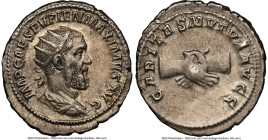 Pupienus (April-July AD 238). AR antoninianus (23mm, 4.76 gm, 6h). NGC XF 5/5 - 4/5. Rome. IMP CAES PVPIEN MAXIMVS AVG, radiate, draped, and cuirassed...